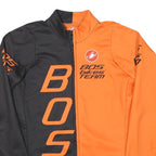 CASTELLI Mens Orange & Black Team Cycling Jersey Long Sleeve Crew Neck M