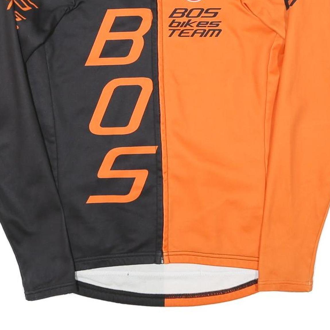 CASTELLI Mens Orange & Black Team Cycling Jersey Long Sleeve Crew Neck M