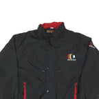 TURNING POINT Mens Black Racing Logo Zip Jacket L Polyester Blend Sportswear