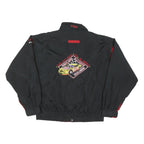 TURNING POINT Mens Black Racing Logo Zip Jacket L Polyester Blend Sportswear