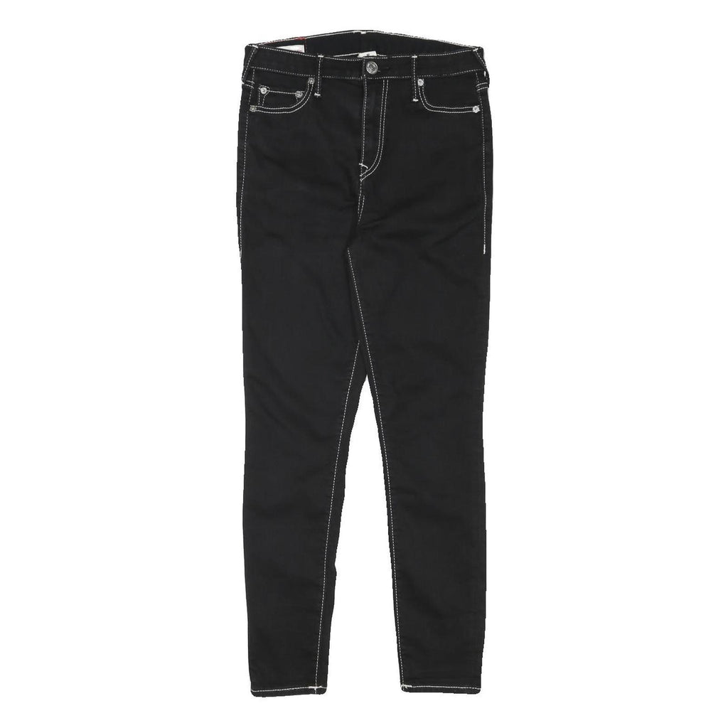 TRUE RELIGION Womens Jeans Black Slim Skinny Denim W27 L26 Contrast Stitch