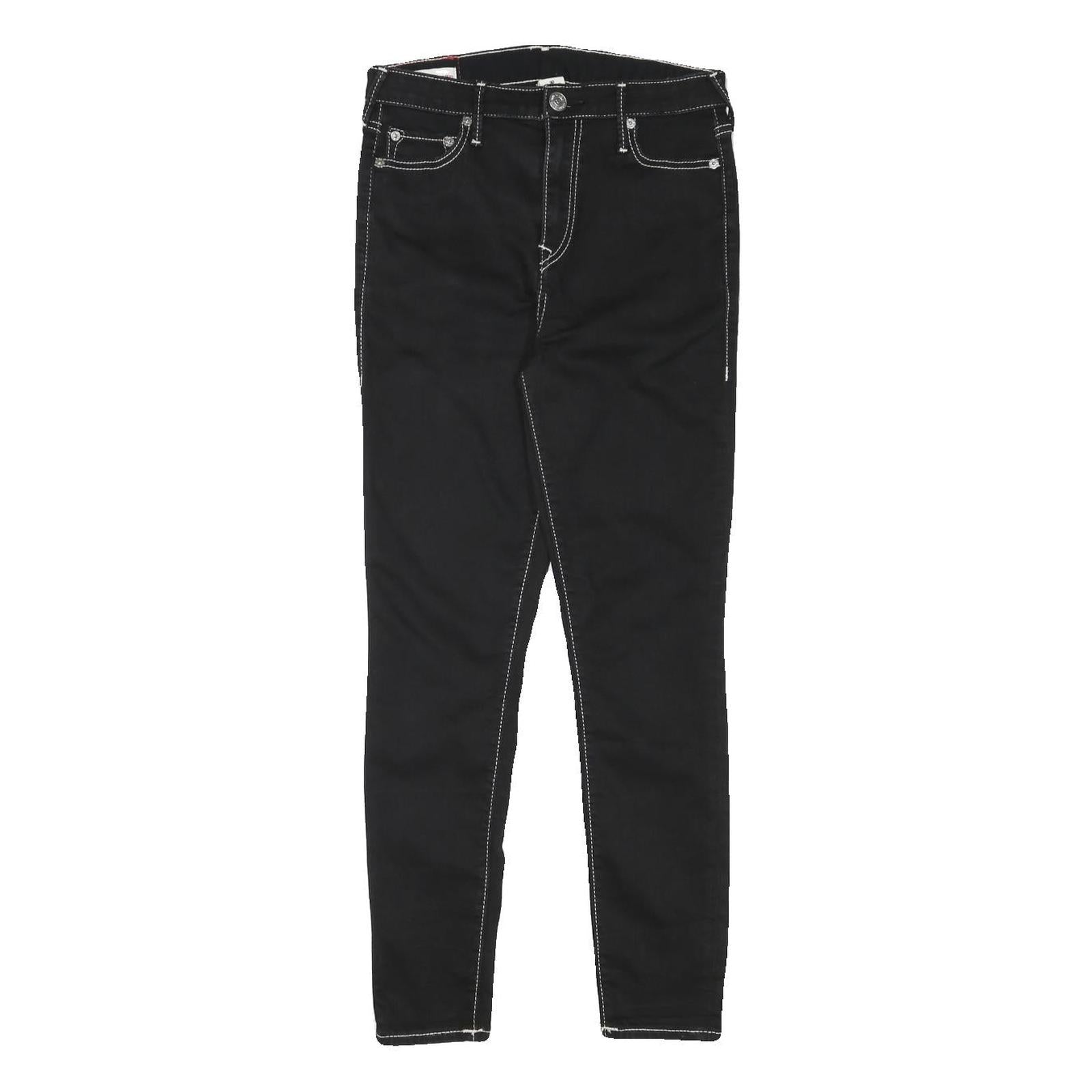 TRUE RELIGION Womens Jeans Black Slim Skinny Denim W27 L26 Contrast Stitch