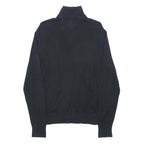 TOMMY HILFIGER Mens Black Pullover Plain 1/4 Zip Cotton Jumper S S