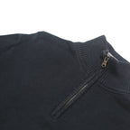 TOMMY HILFIGER Mens Black Pullover Plain 1/4 Zip Cotton Jumper S S