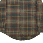 WOLVERINE Mens Green Brown Plaid Shirt L Cotton Blend Casual Button-Down
