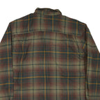 WOLVERINE Mens Green Brown Plaid Shirt L Cotton Blend Casual Button-Down