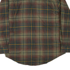 WOLVERINE Mens Green Brown Plaid Shirt L Cotton Blend Casual Button-Down