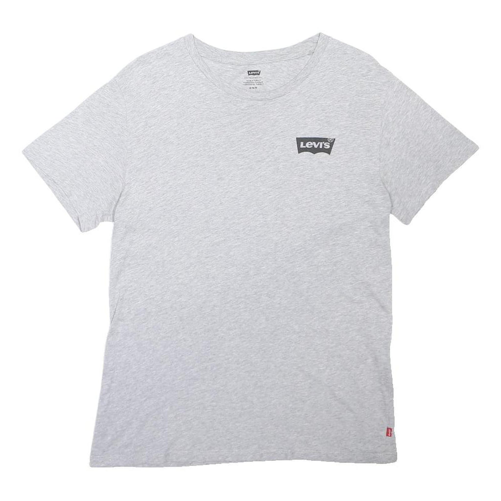 LEVIS Mens Grey Graphic T-Shirt M Short Sleeve Crew Neck Cotton Blend Casual