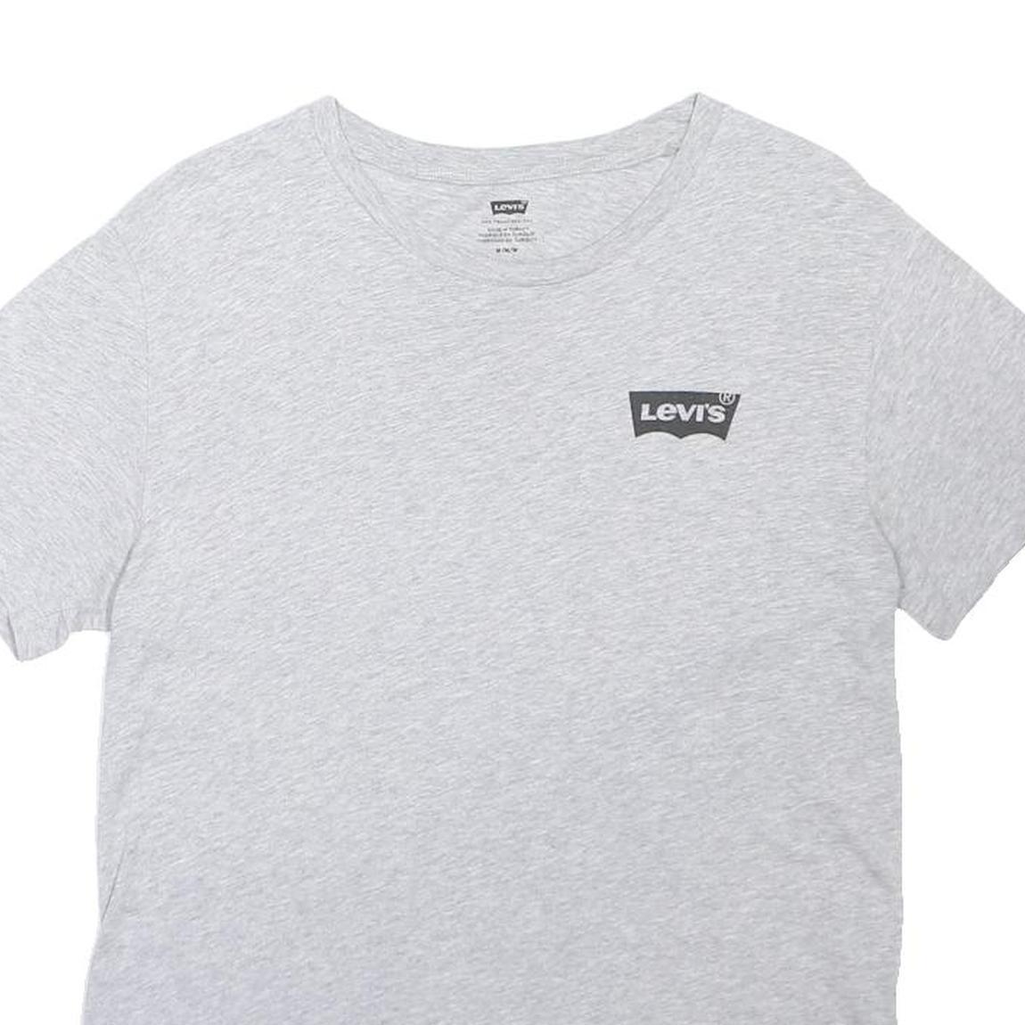 LEVIS Mens Grey Graphic T-Shirt M Short Sleeve Crew Neck Cotton Blend Casual
