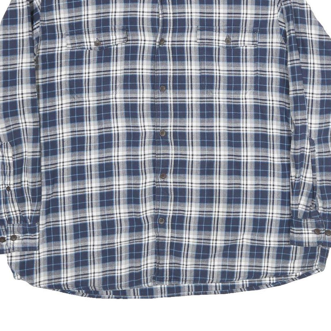 RED HEAD Mens Blue & White Check Shirt 2XL Long Sleeve Cotton Casual Workwear
