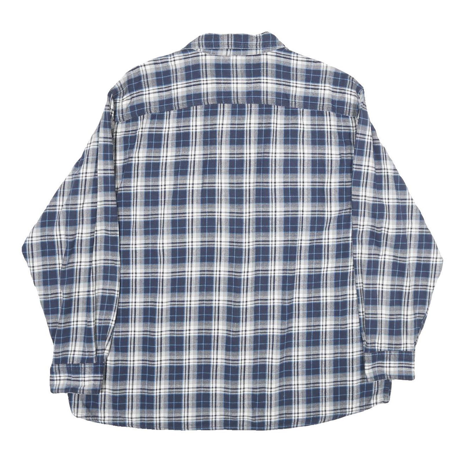 RED HEAD Mens Blue & White Check Shirt 2XL Long Sleeve Cotton Casual Workwear