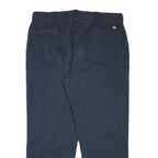 DICKIES Mens Cotton Blend Navy Regular Fit Straight Leg Trousers W38 L28