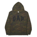 GAP Womens Green Camouflage Pullover Hoodie XL Cotton Blend Casual