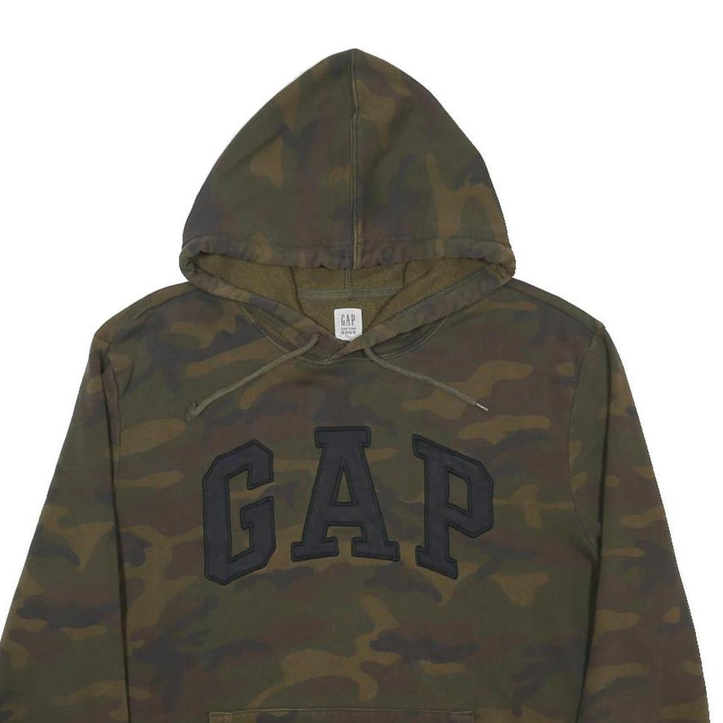 GAP Womens Green Camouflage Pullover Hoodie XL Cotton Blend Casual
