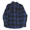 JACHS Mens Blue & Black Check Shirt L Button Pocket Casual Cotton Blend