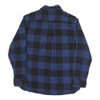 JACHS Mens Blue & Black Check Shirt L Button Pocket Casual Cotton Blend