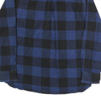 JACHS Mens Blue & Black Check Shirt L Button Pocket Casual Cotton Blend