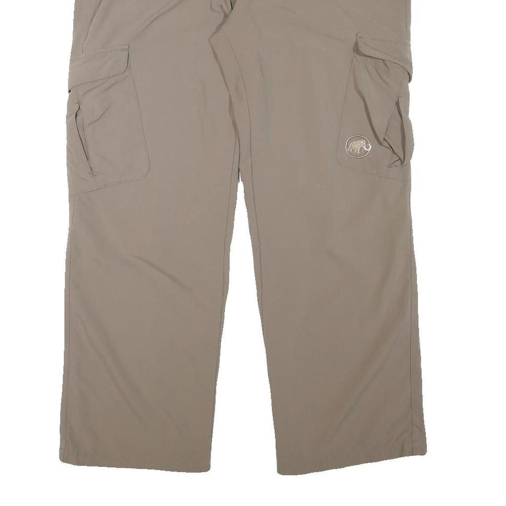 MAMMUT Womens Regular Fit Beige Cargo Trousers W34 L28 Outdoor Zip Closure