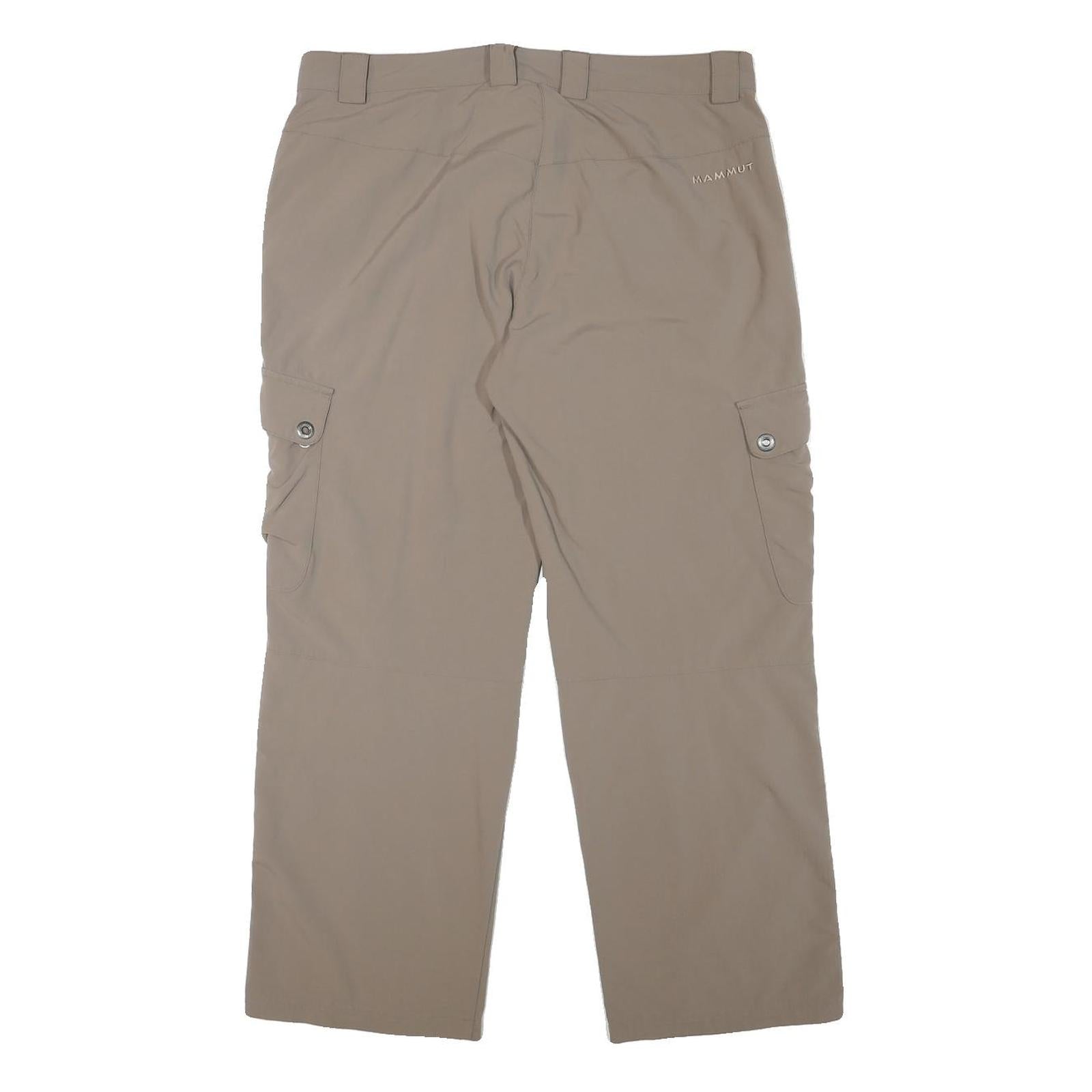 MAMMUT Womens Regular Fit Beige Cargo Trousers W34 L28 Outdoor Zip Closure
