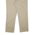 TOMMY HILFIGER Mens Cotton Blend Beige Slim Zip Trousers W35 L28 Classic Casual
