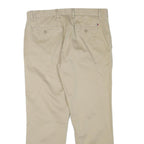 TOMMY HILFIGER Mens Cotton Blend Beige Slim Zip Trousers W35 L28 Classic Casual