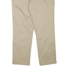 TOMMY HILFIGER Mens Cotton Blend Beige Slim Zip Trousers W35 L28 Classic Casual