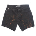 TOMMY HILFIGER Cut Off Mens Denim Shorts Black Crazy Pattern M W30