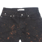 TOMMY HILFIGER Cut Off Mens Denim Shorts Black Crazy Pattern M W30