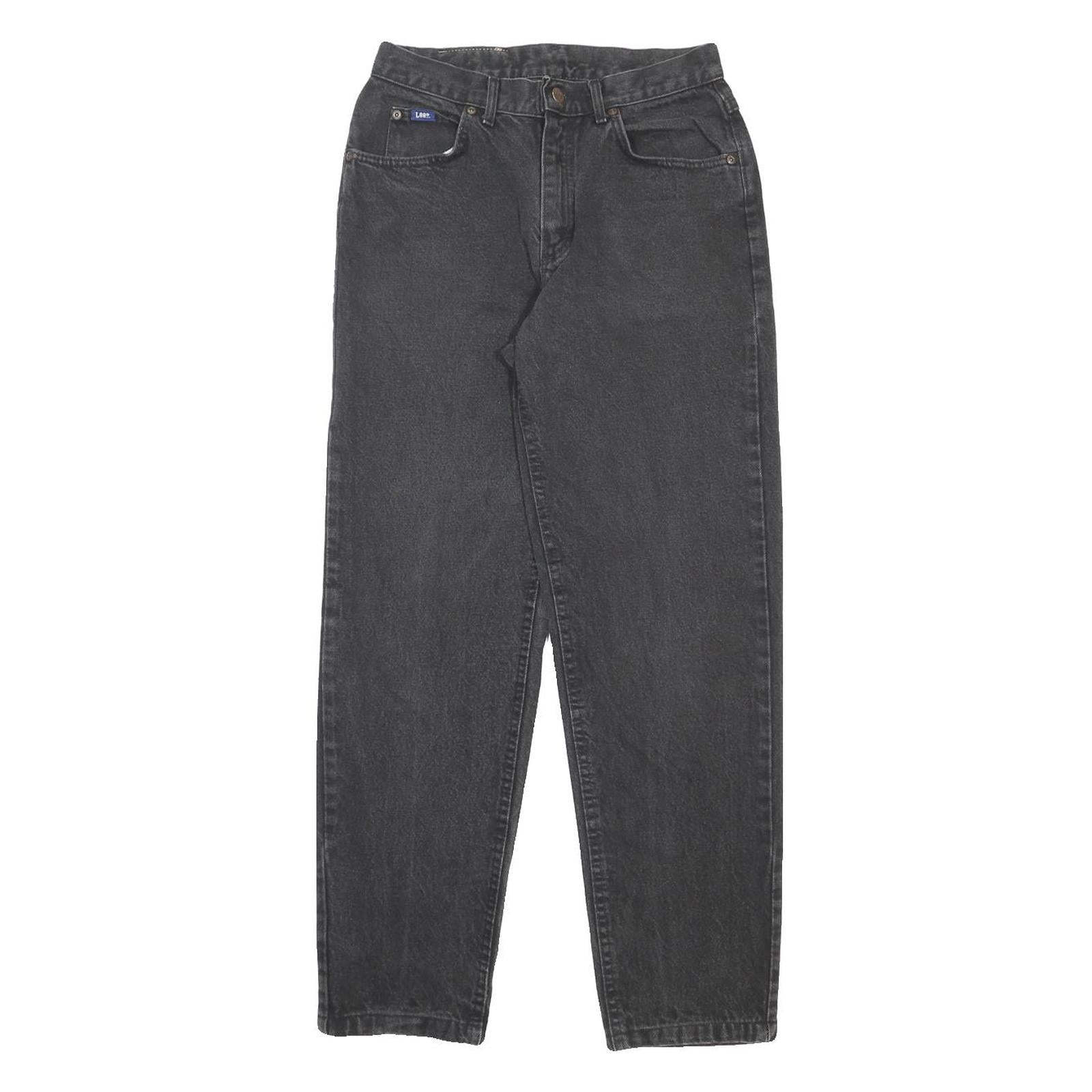 LEE Womens Regular Fit Black Denim Jeans W28 L30 Classic Zip Pocket Style