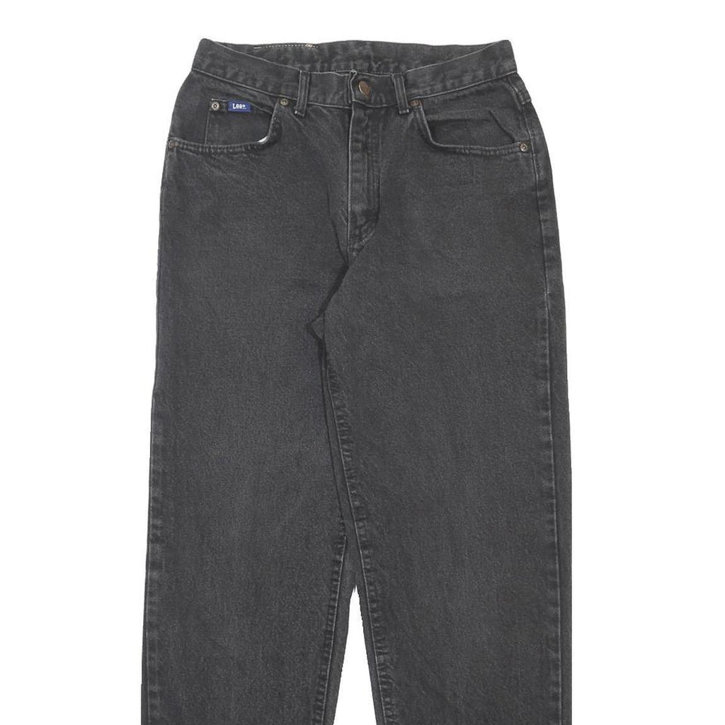 LEE Womens Regular Fit Black Denim Jeans W28 L30 Classic Zip Pocket Style