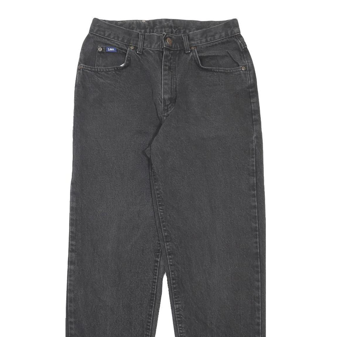 LEE Womens Regular Fit Black Denim Jeans W28 L30 Classic Zip Pocket Style