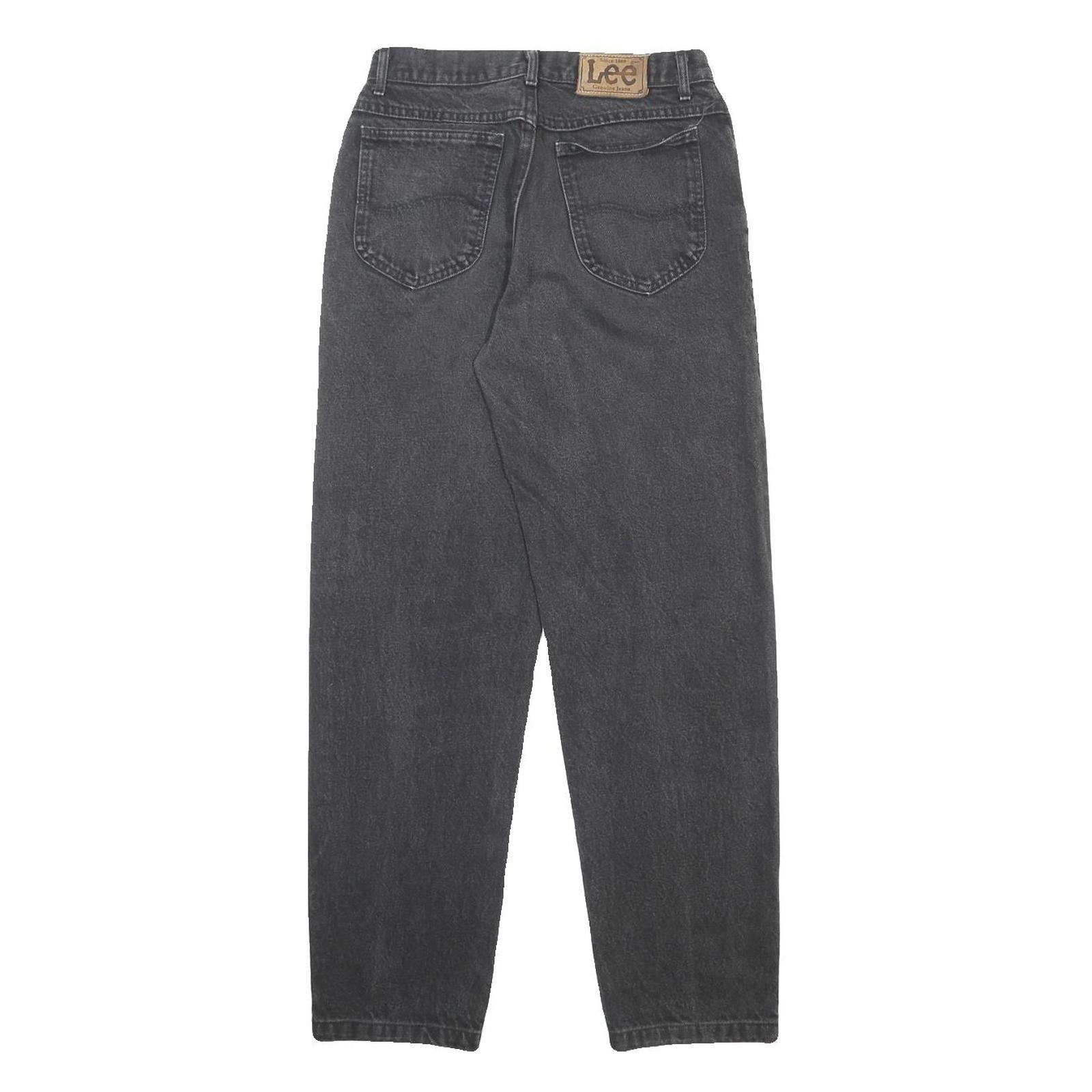 LEE Womens Regular Fit Black Denim Jeans W28 L30 Classic Zip Pocket Style