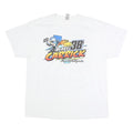 GILDAN Mens White Blake Carrick Racing Graphic T-Shirt XL Short Sleeve Crew Neck