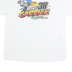 GILDAN Mens White Blake Carrick Racing Graphic T-Shirt XL Short Sleeve Crew Neck