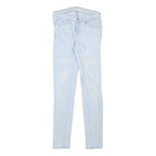 LEVI'S Womens Jeans Blue Slim Skinny Denim Light W25 L28 Distressed Zip