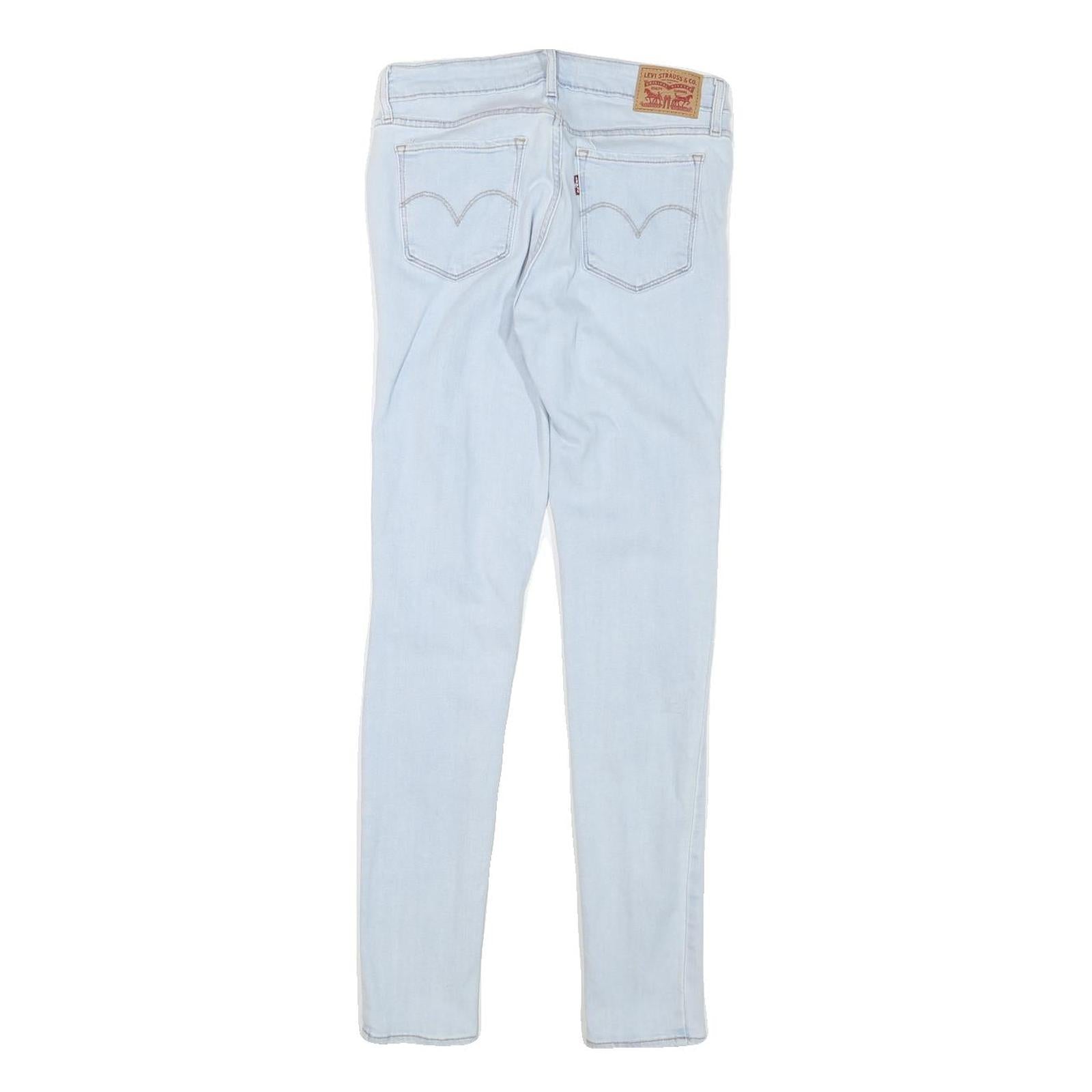 LEVI'S Womens Jeans Blue Slim Skinny Denim Light W25 L28 Distressed Zip