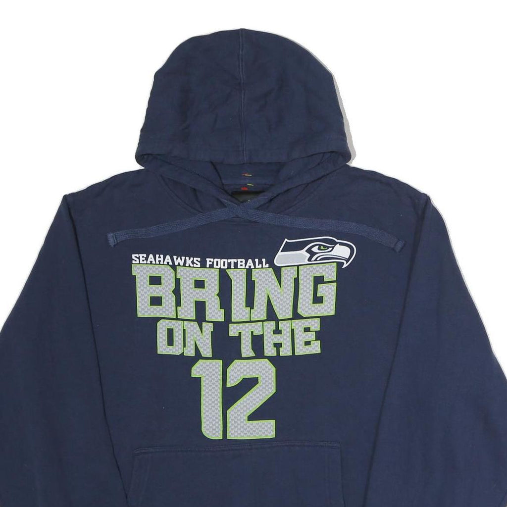 NFL Mens Navy Seahawks Football Bring On The 12 Hoodie XL Cotton Comfort