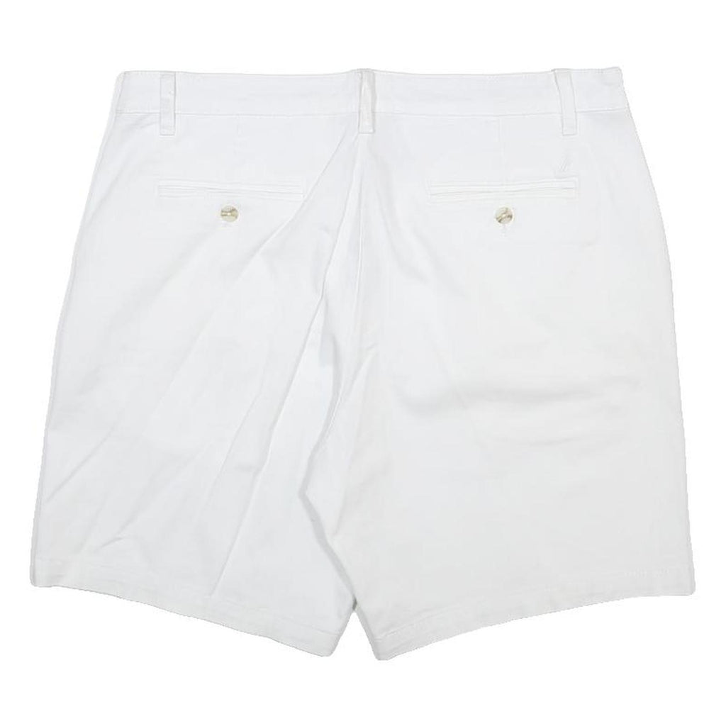 NAUTICA Mens White Casual Shorts L W35 Cotton Blend Classic Fit Pockets