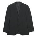 BOSS Mens Black Wool Blend Classic Jacket M Woven Button Formal Smart