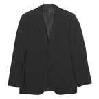 BOSS Mens Black Wool Blend Classic Jacket M Woven Button Formal Smart