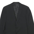BOSS Mens Black Wool Blend Classic Jacket M Woven Button Formal Smart