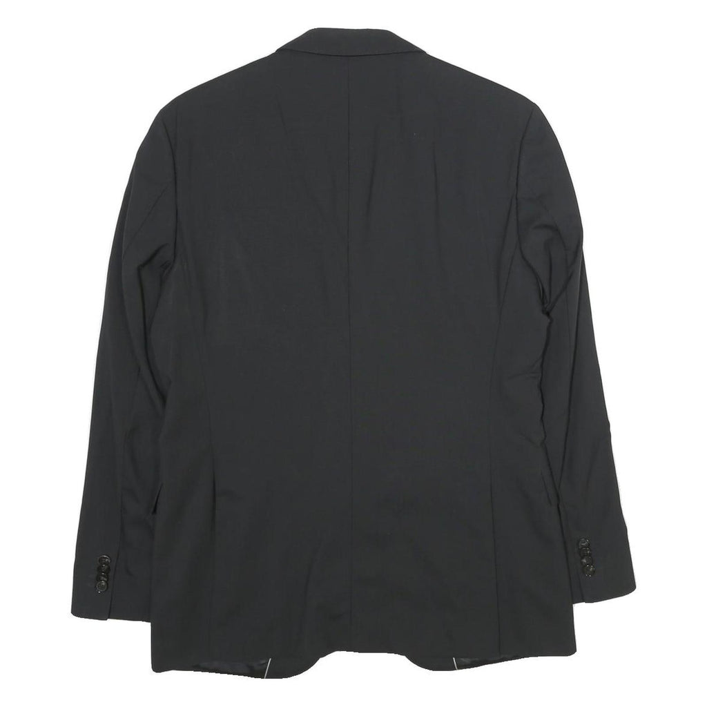 BOSS Mens Black Wool Blend Classic Jacket M Woven Button Formal Smart