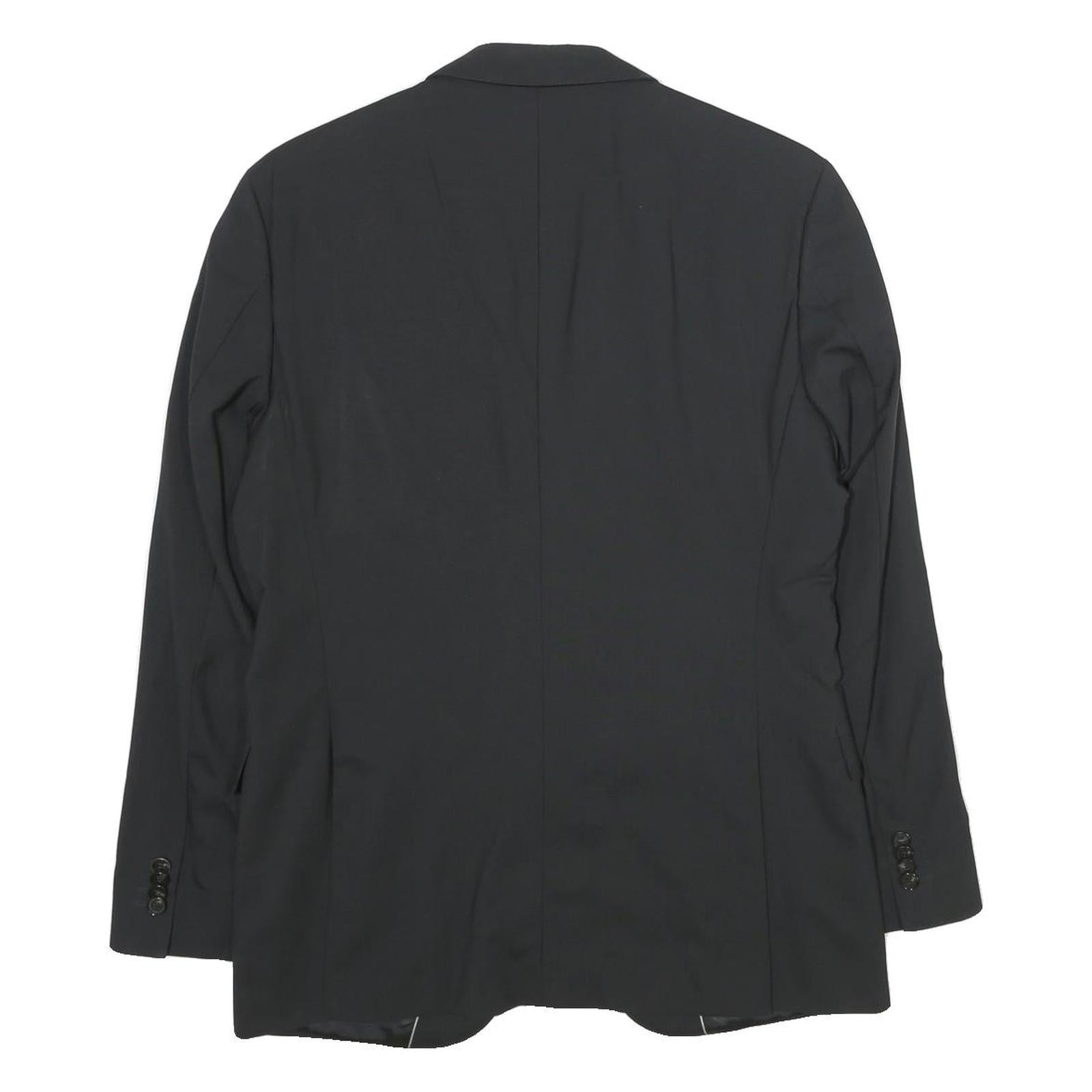 BOSS Mens Black Wool Blend Classic Jacket M Woven Button Formal Smart