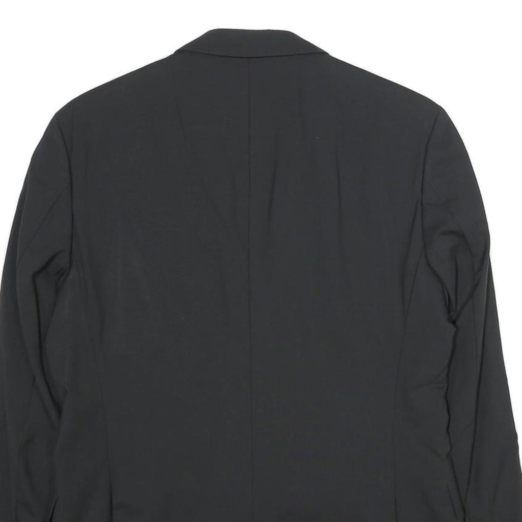 BOSS Mens Black Wool Blend Classic Jacket M Woven Button Formal Smart