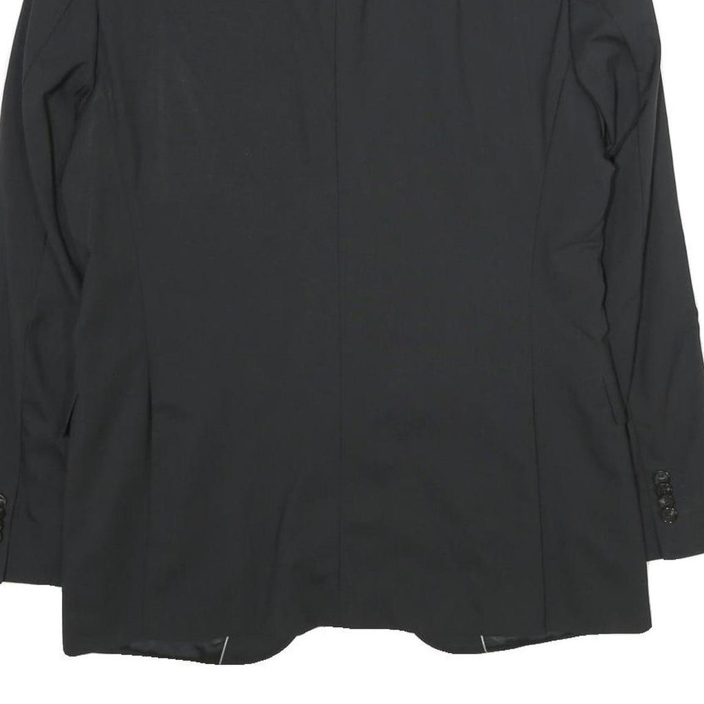 BOSS Mens Black Wool Blend Classic Jacket M Woven Button Formal Smart