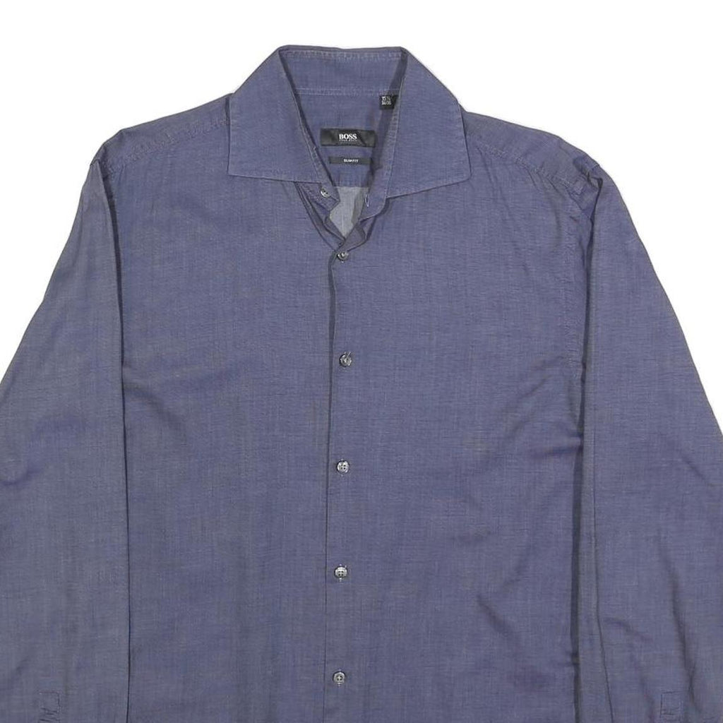 BOSS HUGO BOSS Mens Blue Shirt M Classic Cotton Long Sleeve Button Down