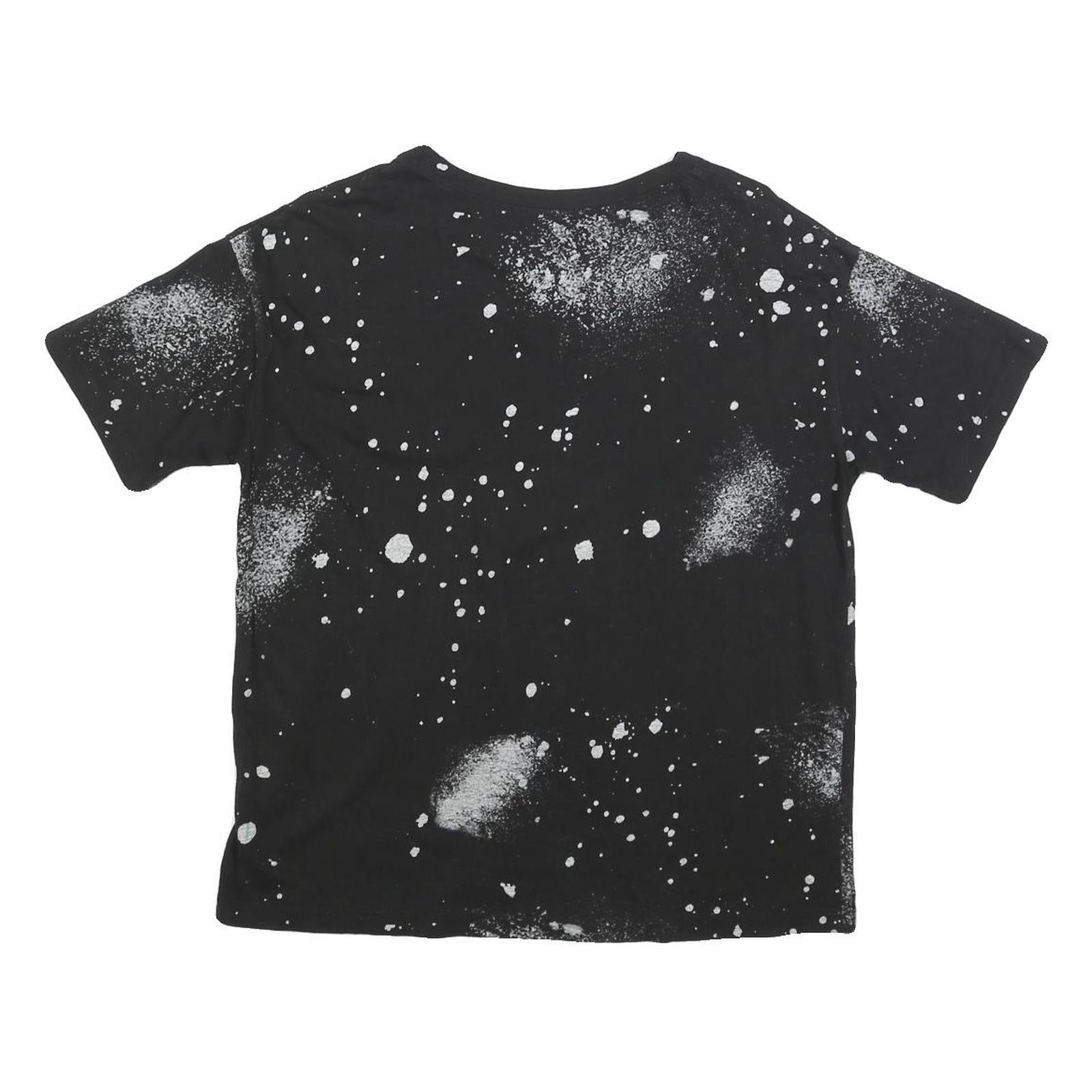 COCA COLA Womens Black & White Splatter Graphic T-Shirt M Short Sleeve Crew Neck