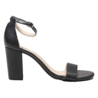 KELLY & KATE Strappy Heels Black Leather Womens UK 7