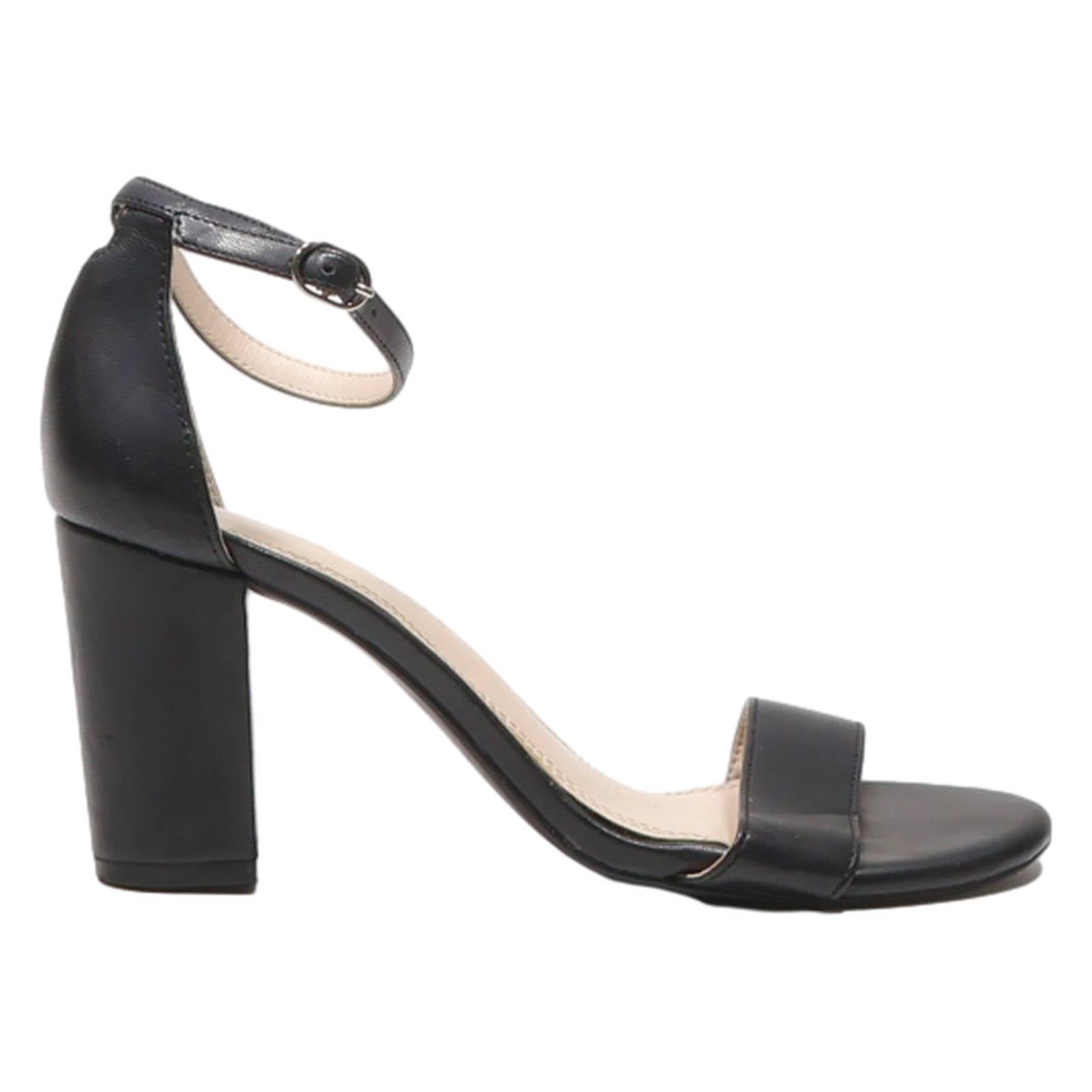KELLY & KATE Strappy Heels Black Leather Womens UK 7