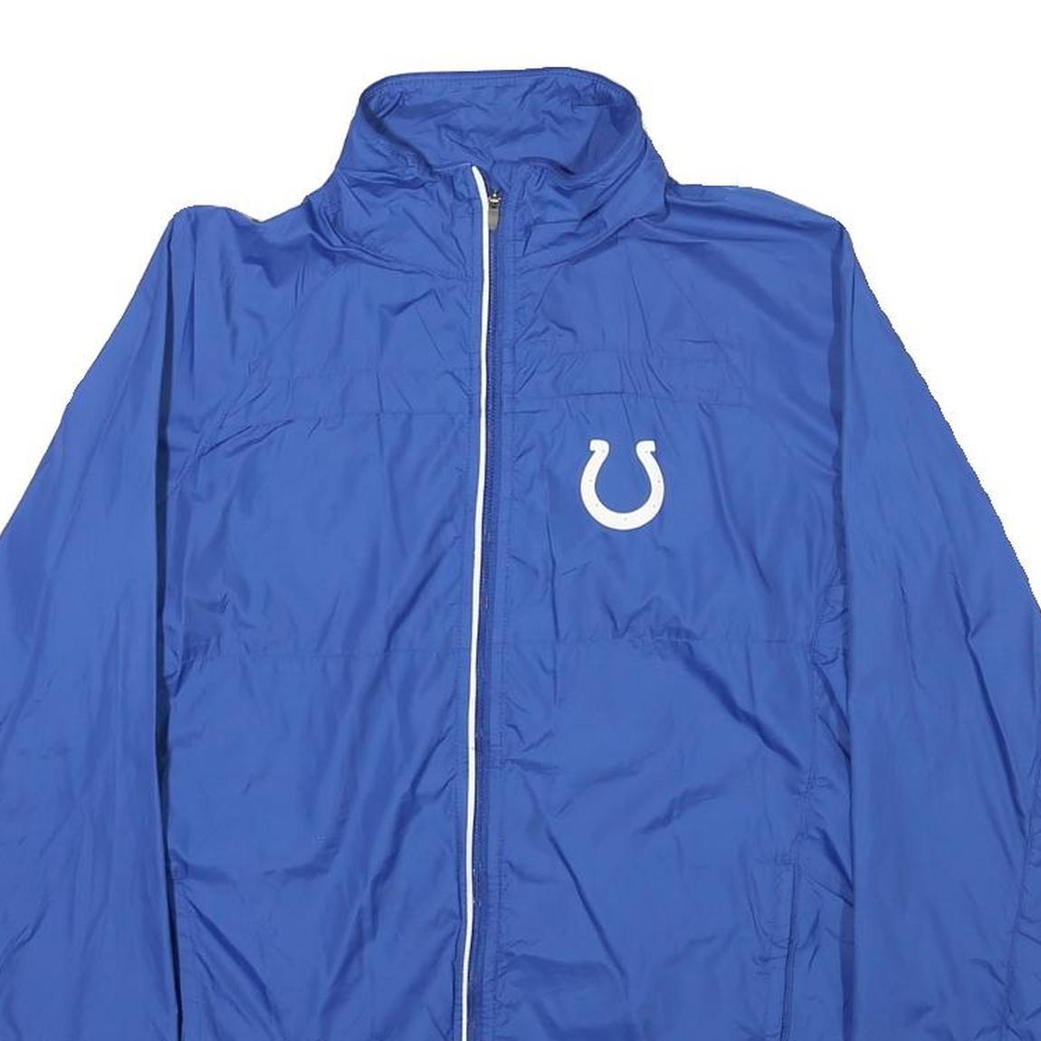 NFL Womens Blue Colts Zip Jacket M Nylon Lightweight Sportswear